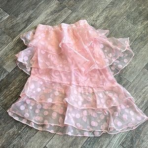 Elegant Pink Ruffle Midi Skirt